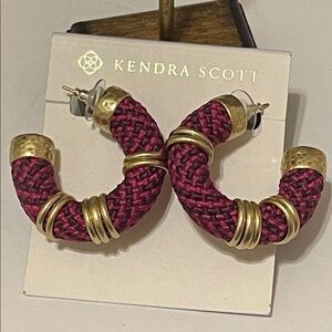 Kendra Scott ‘Maya’ Orchid and Gold Hoop Earrings NWOT